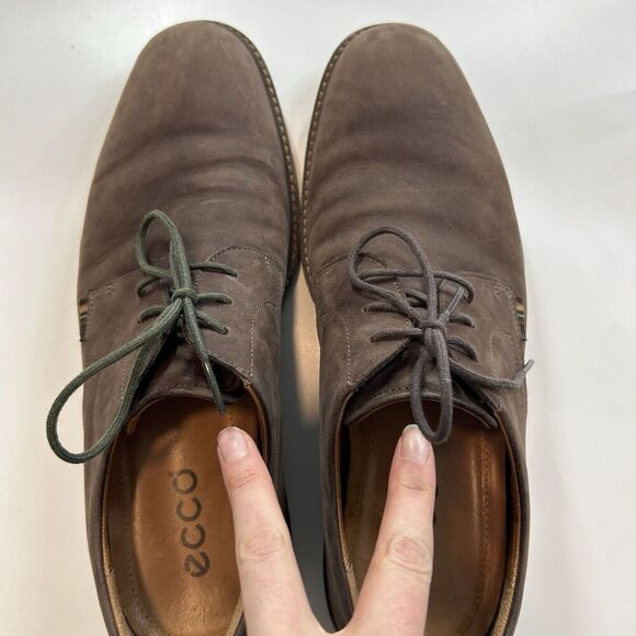 Ecco Shoes Mens 45 US 11.5 Brown Leather Lace Up Oxford Dress See Description - Picture 6 of 8